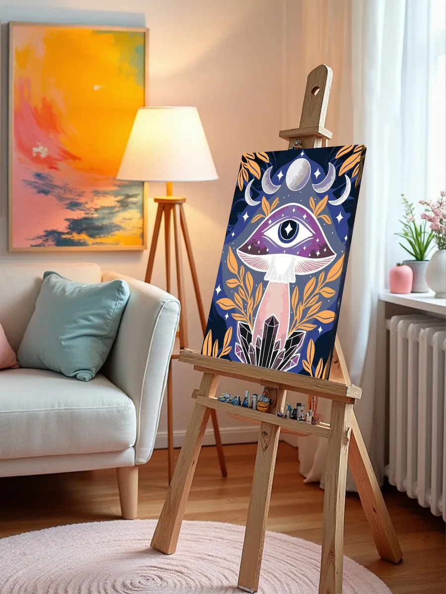 Картина по номерам «Таро, эзотерика: гриб, глаз и луна арт» — картинка 10