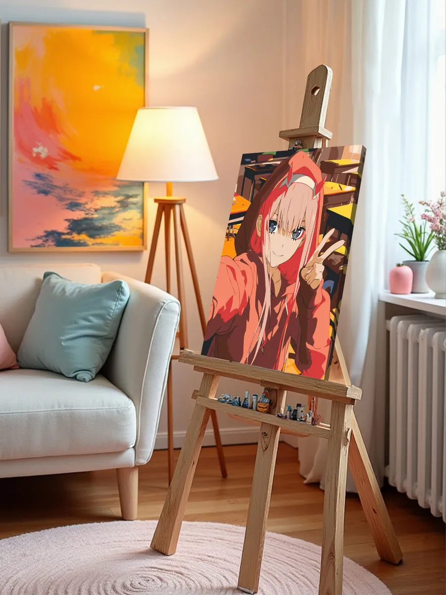 Картина по номерам «Аниме Милый во Франксе: Ноль Два в школе» — картинка 9