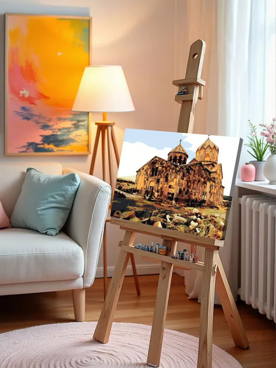 Картина по номерам «Армения: монастырь Сагмосаванк в горах» — картинка 9