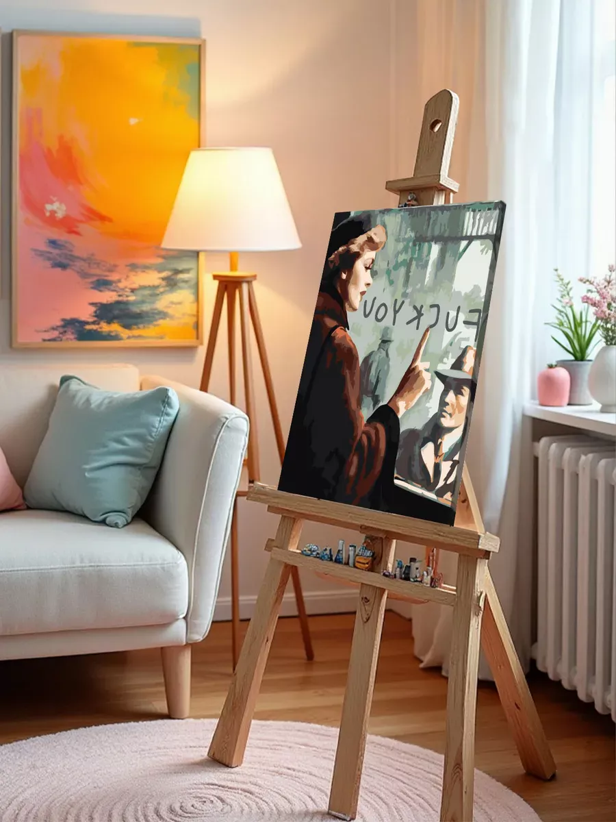 Картина по номерам «Послание на запотевшем стекле, ретро» — картинка 9