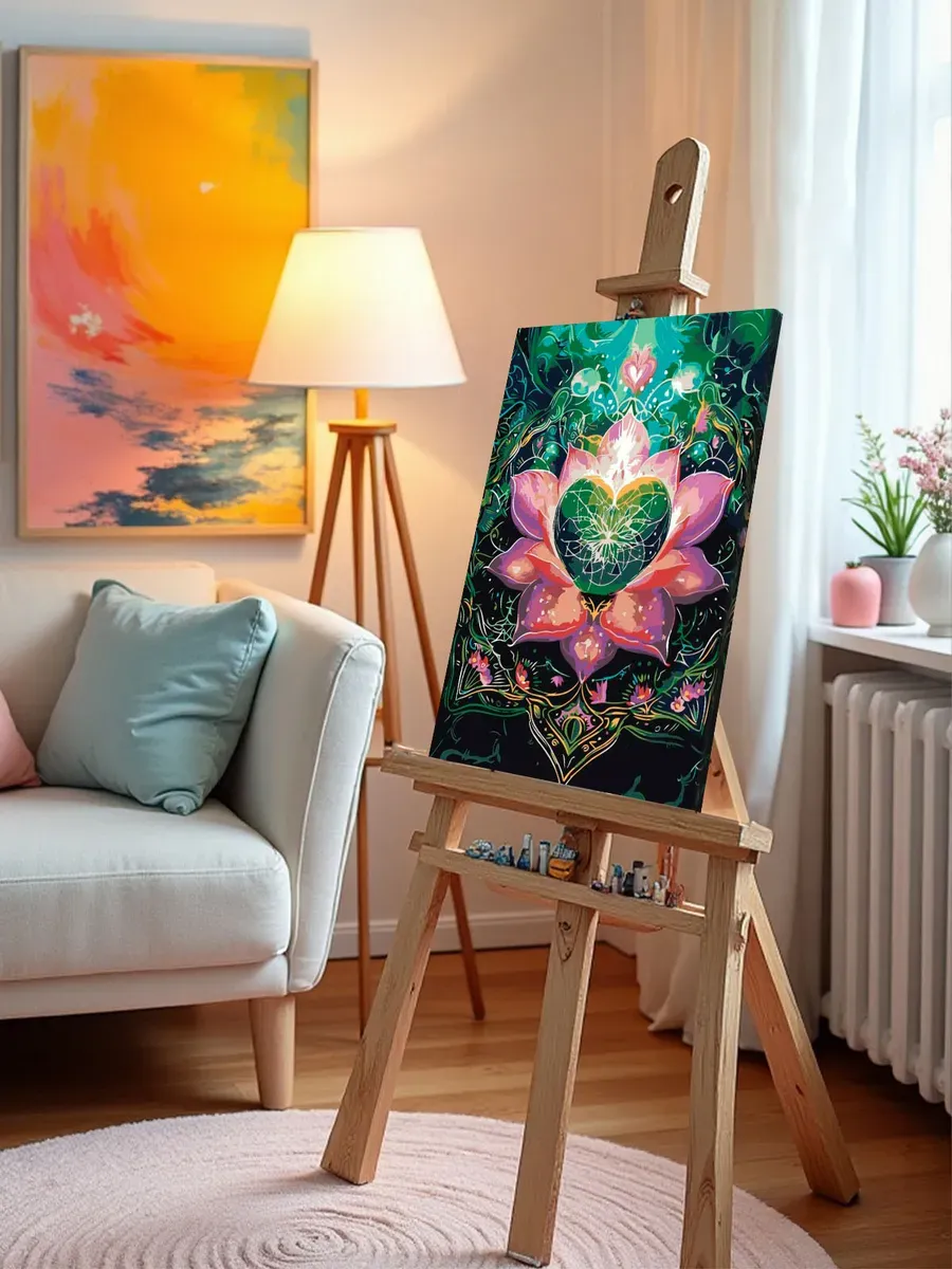 Картина по номерам «Чакры, йога: Анахата, сердце и лотос» — картинка 9