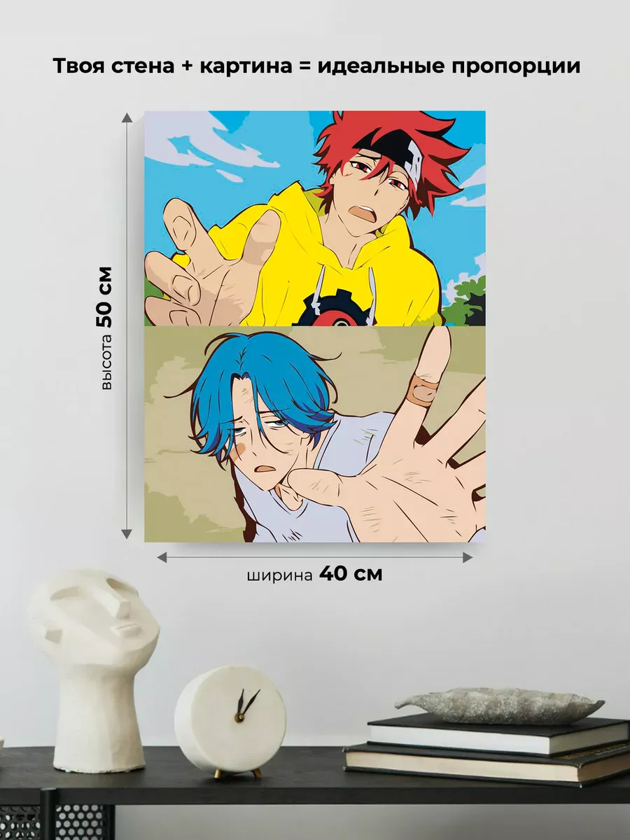 Картина по номерам «Аниме Скейт Бесконечность: Ланга и Рэки» — картинка 3