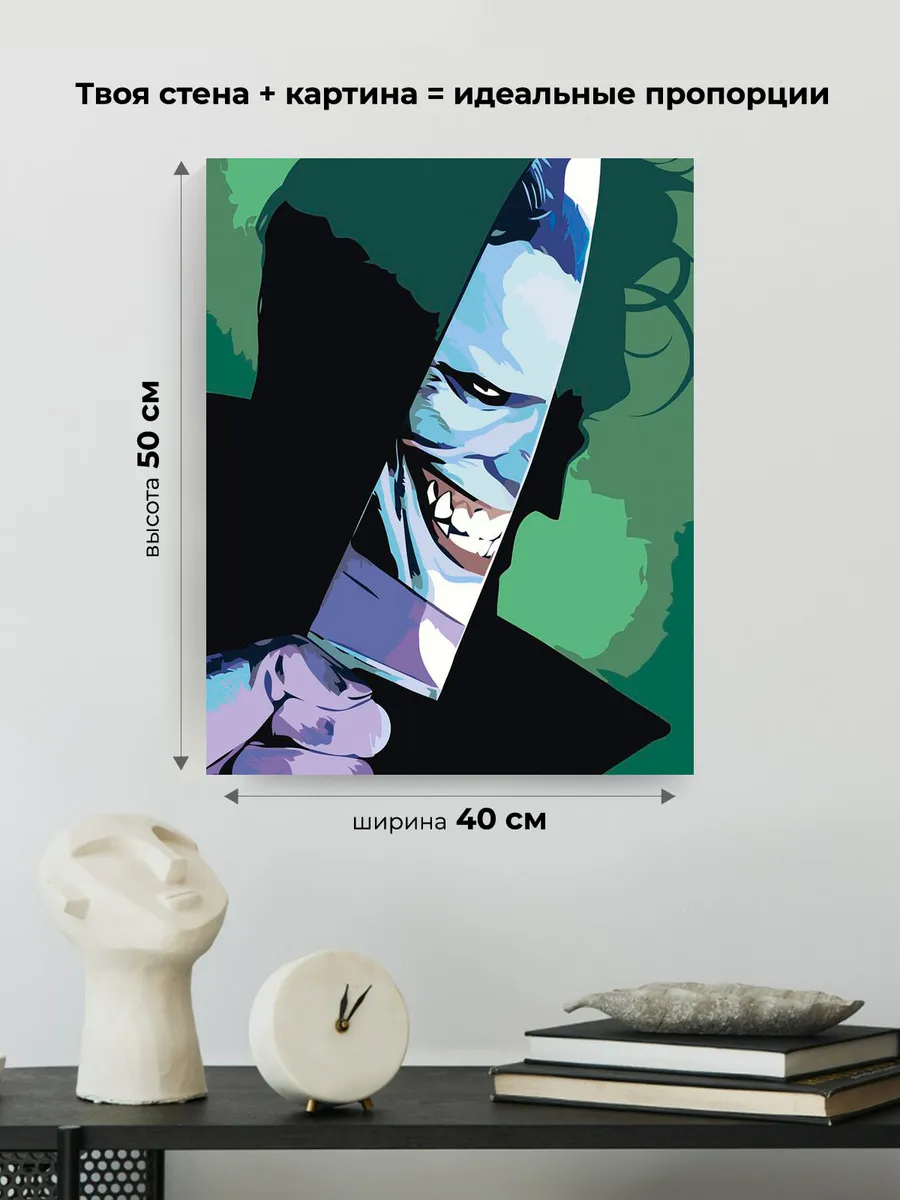 Картина по номерам «Герои Марвел Marvel: Джокер из комиксов» — картинка 3