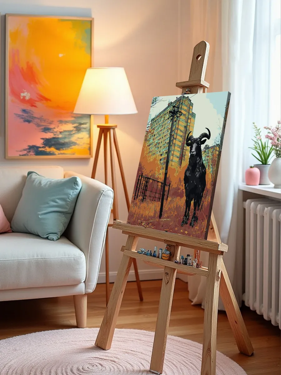 Картина по номерам «Панельки родные: дьявольский козел, осень» — картинка 9