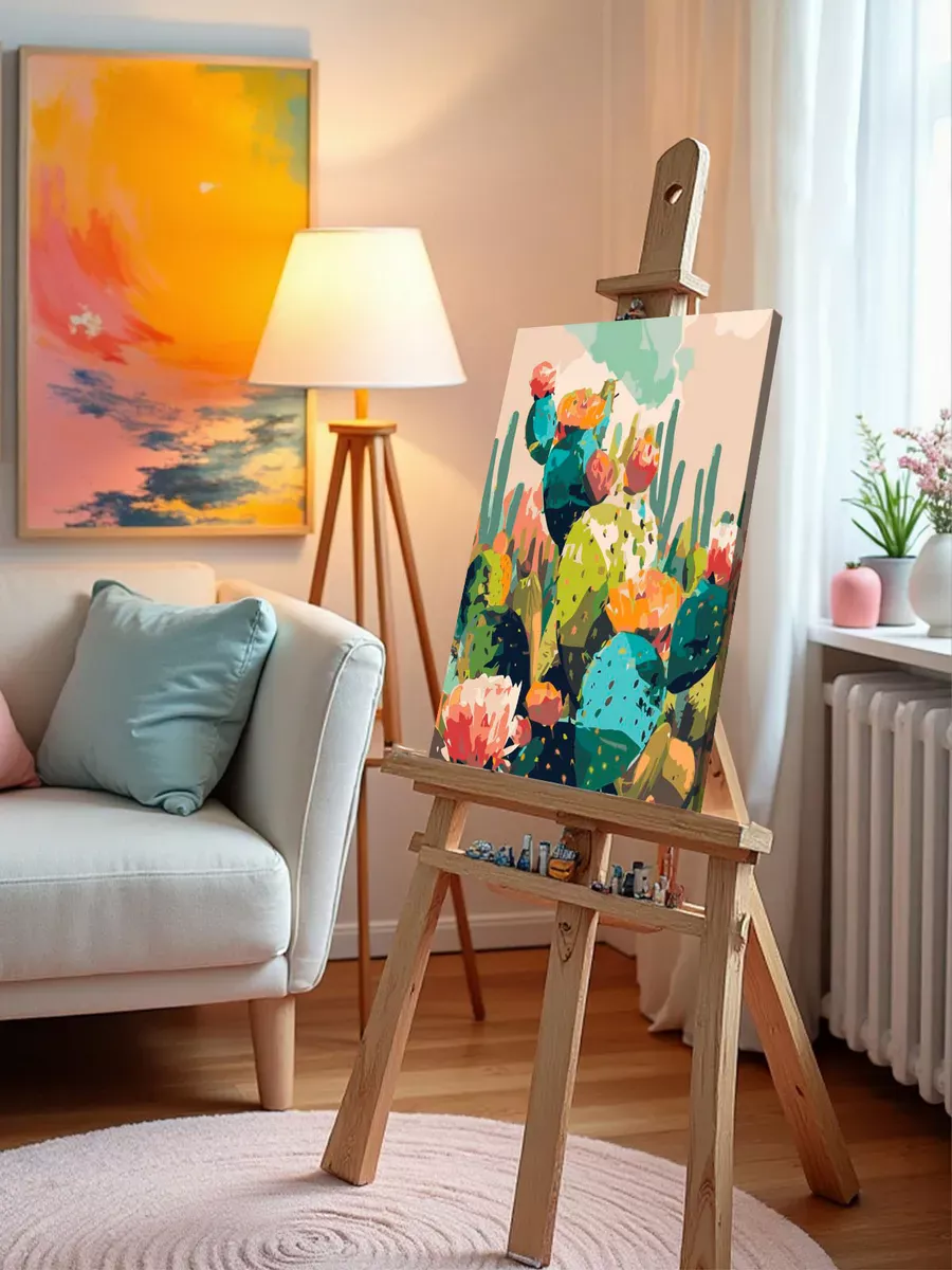 Картина по номерам «Цветы и растения: яркие кактусы, Мексика» — картинка 9