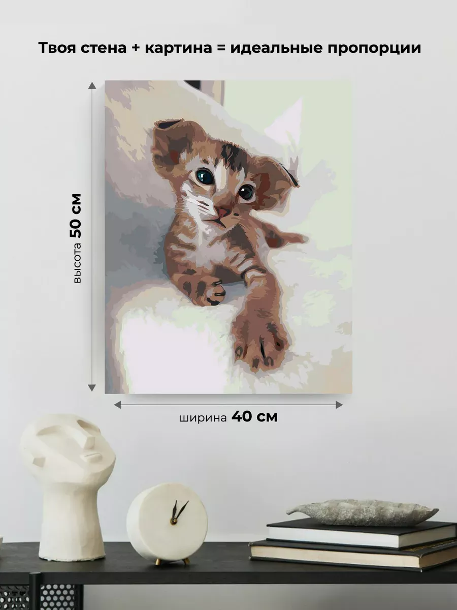 Картина по номерам «Коты и кошки: ориентальная, котенок» — картинка 3