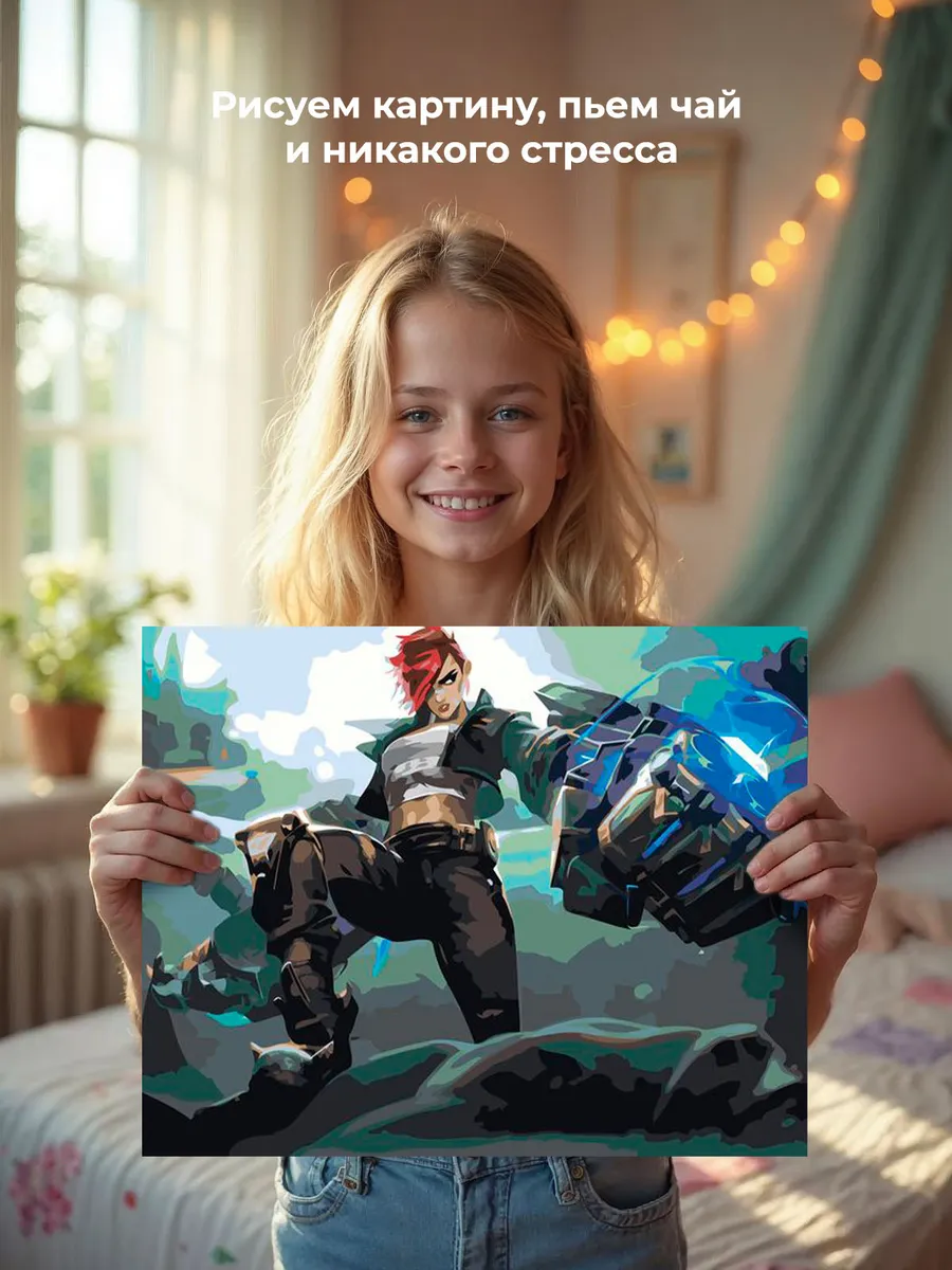 Картина по номерам «Аркейн Лига Легенд лол: Вай арт» — картинка 6