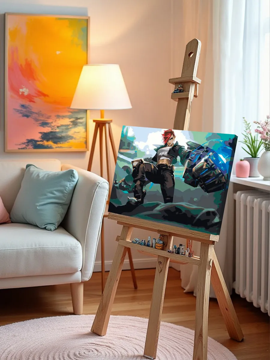 Картина по номерам «Аркейн Лига Легенд лол: Вай арт» — картинка 9