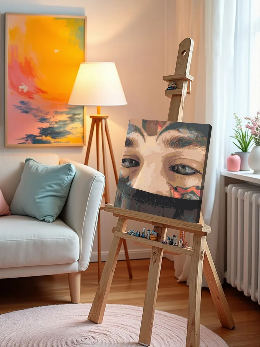 Картина по номерам «Рэпер Кишлак: селфи портрет в маске, тату» — картинка 9