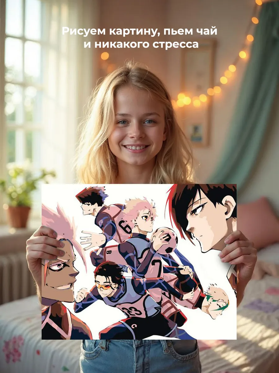 Картина по номерам «Аниме манга Синяя тюрьма Блю Лок, футбол» — картинка 6