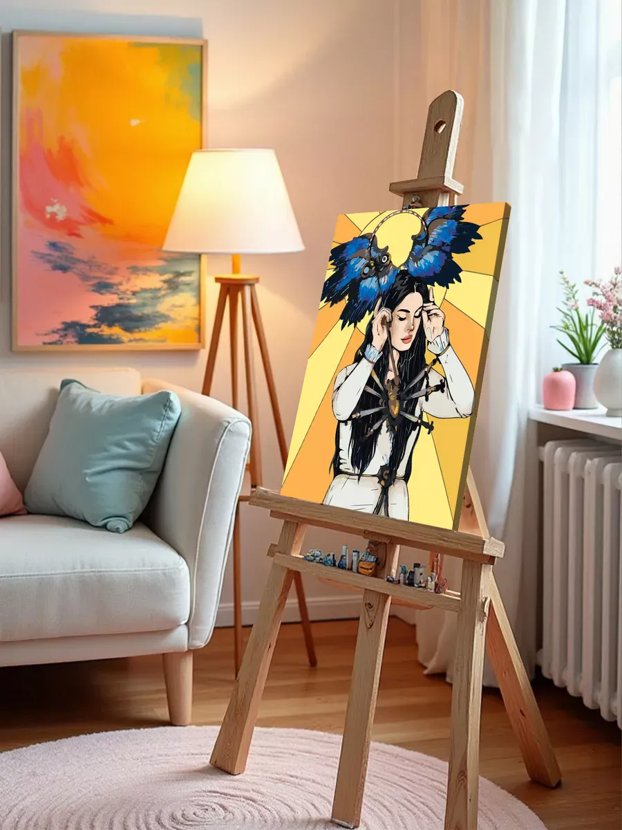 Картина по номерам «Lana Del Rey Лана Дель Рей: арт с сердцем» — картинка 9