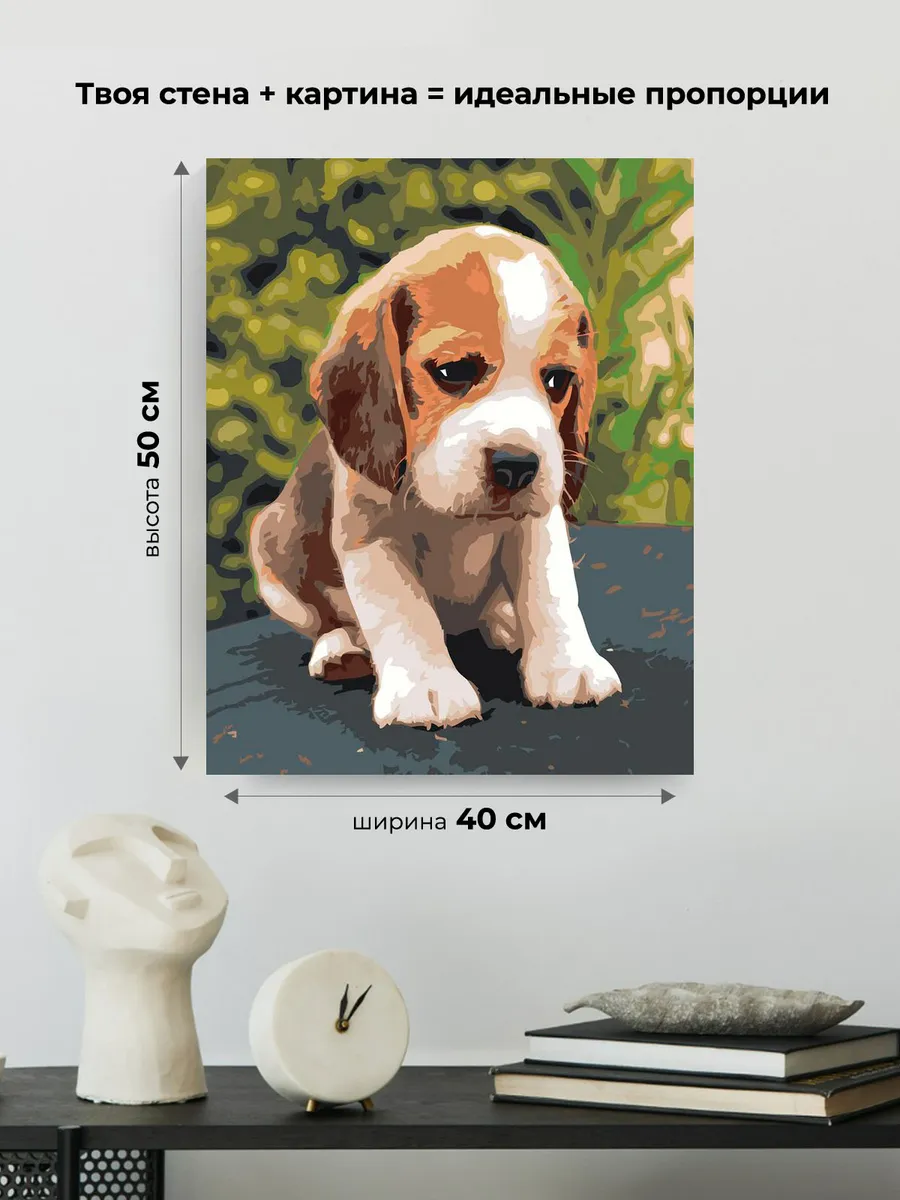 Картина по номерам «Собаки: пёс бигль, домашние животные» — картинка 3