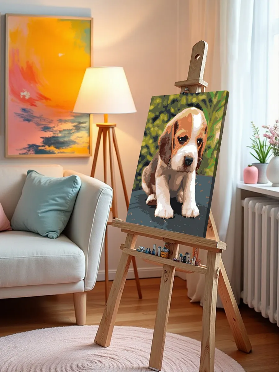 Картина по номерам «Собаки: пёс бигль, домашние животные» — картинка 9