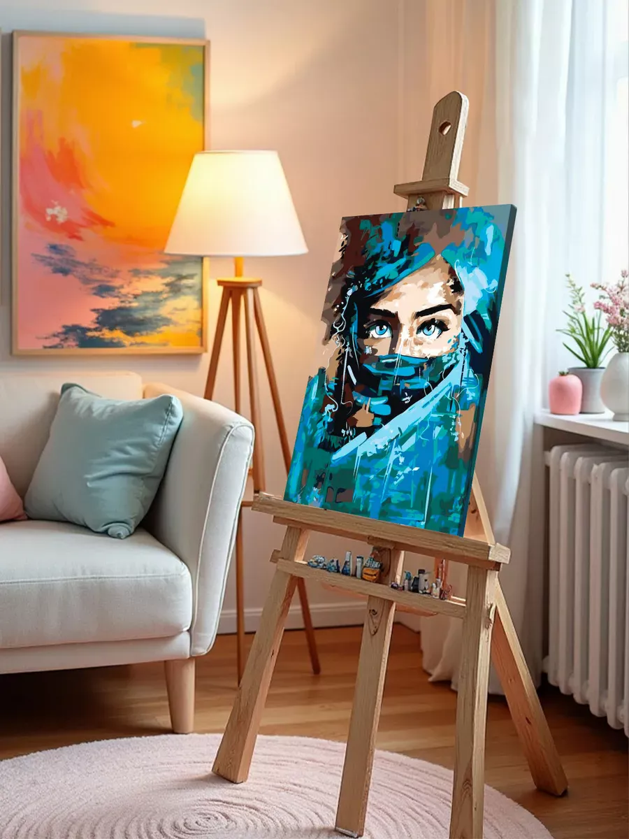 Картина по номерам «Медицина: девушка медсестра в маске» — картинка 10