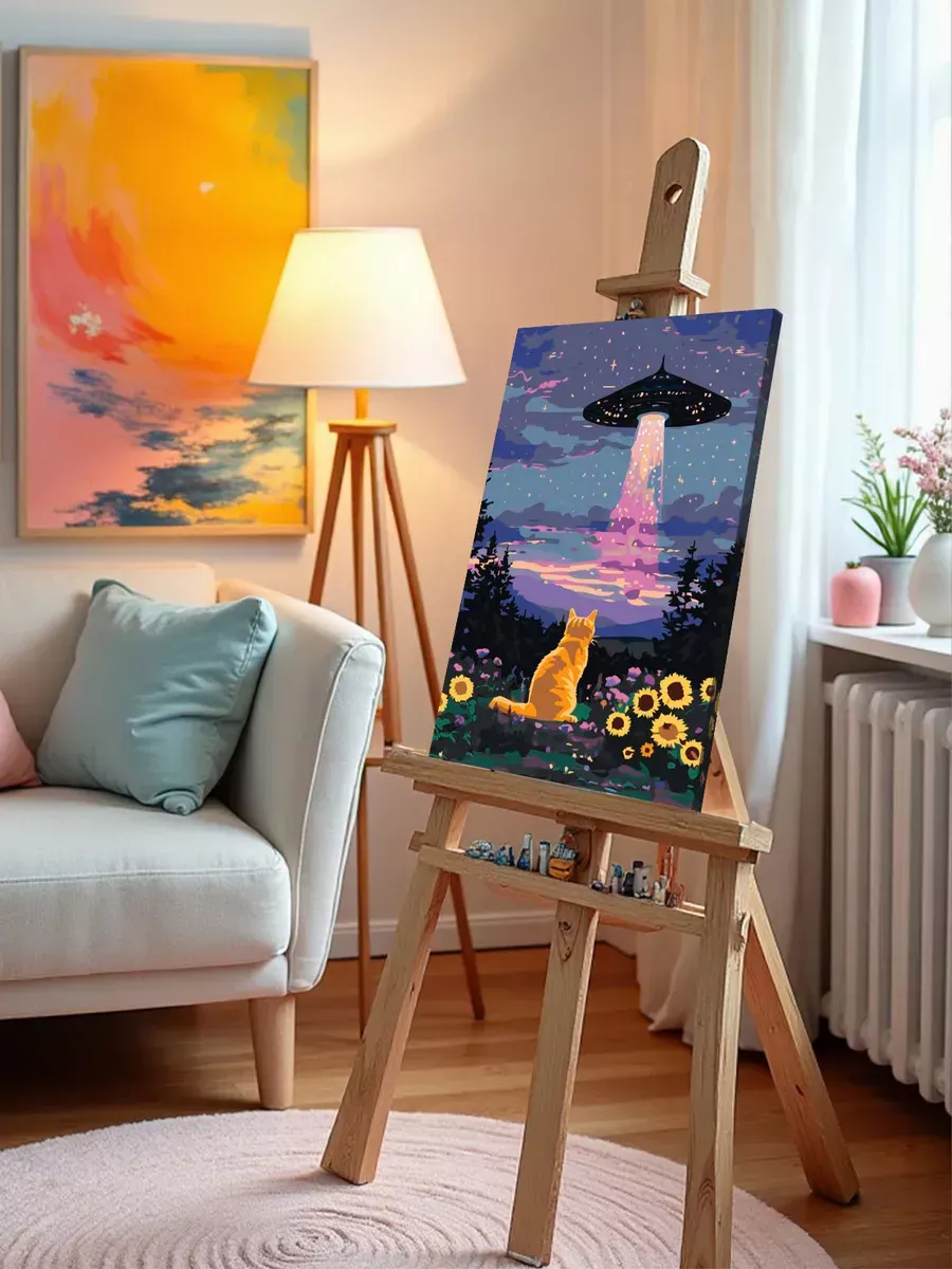 Картина по номерам «Коты и кошки: Заберите меня в космос!» — картинка 9