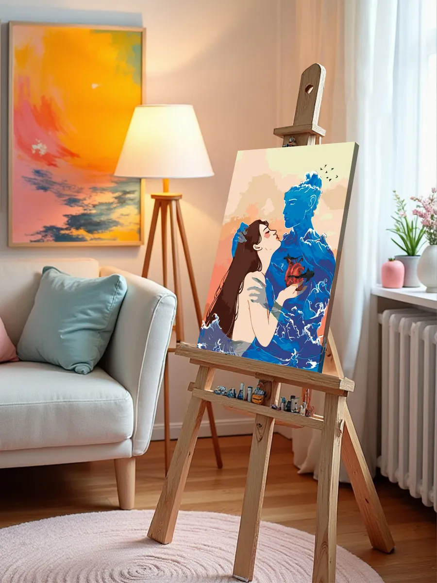 Картина по номерам «Любовь: девушка и море, романтика арт» — картинка 9