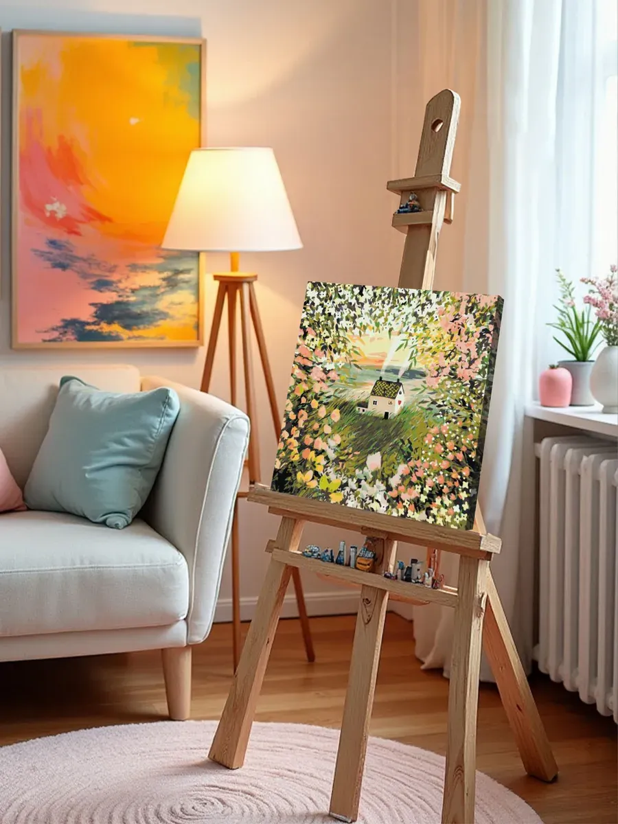 Картина по номерам «Домик в окружении цветов, романтика» — картинка 9