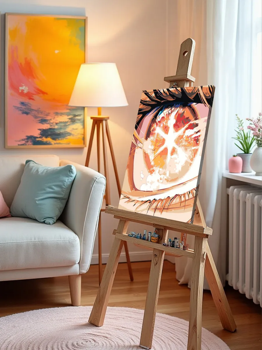 Картина по номерам «Глаз и ресницы в стиле аниме, зрачки» — картинка 10