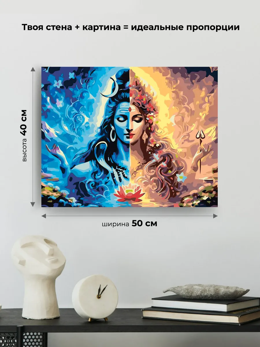 Картина по номерам «Религия индуизм: Шива и Парвати (Шакти)» — картинка 3