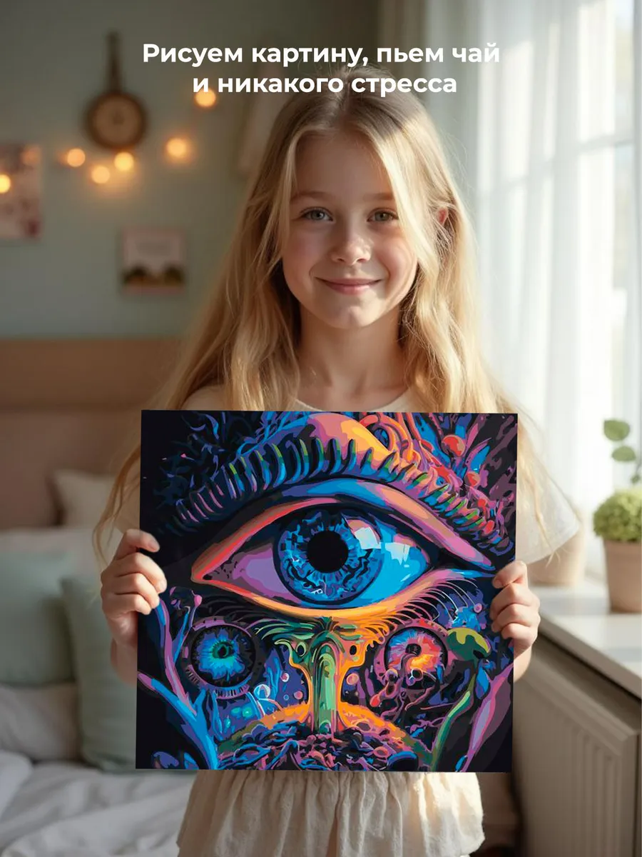 Картина по номерам «Эзотерика: глаз в кислотном трипе, зрачки» — картинка 6
