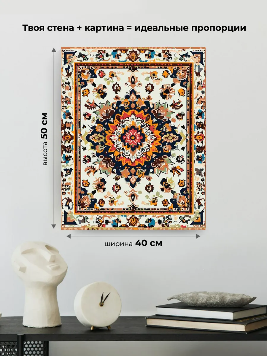 Картина по номерам «Ковер с цветочным узором, СССР» — картинка 3