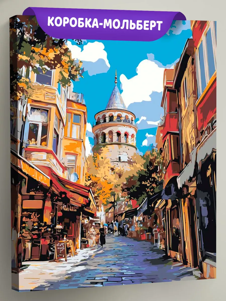 Картина по номерам «Стамбул, Турция: Галатская башня, улица»