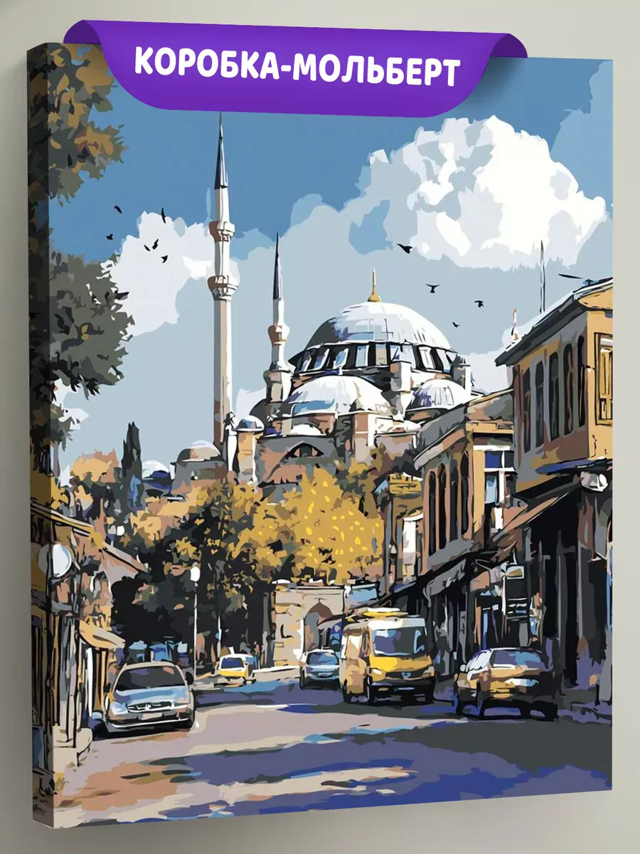 Картина по номерам «Стамбул, Турция: Голубая мечеть, город»