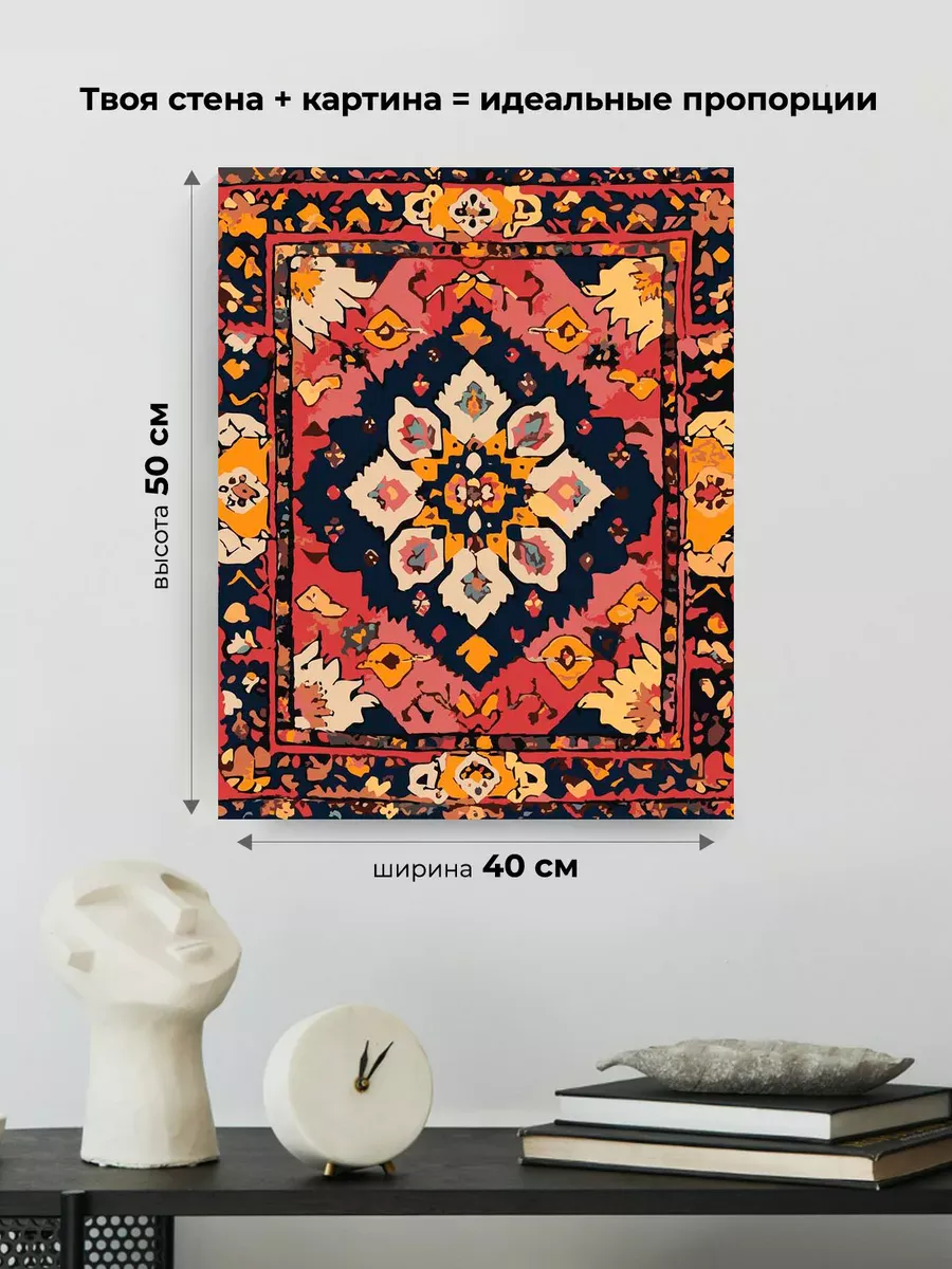 Картина по номерам «Ковер с цветочным узором, СССР» — картинка 3