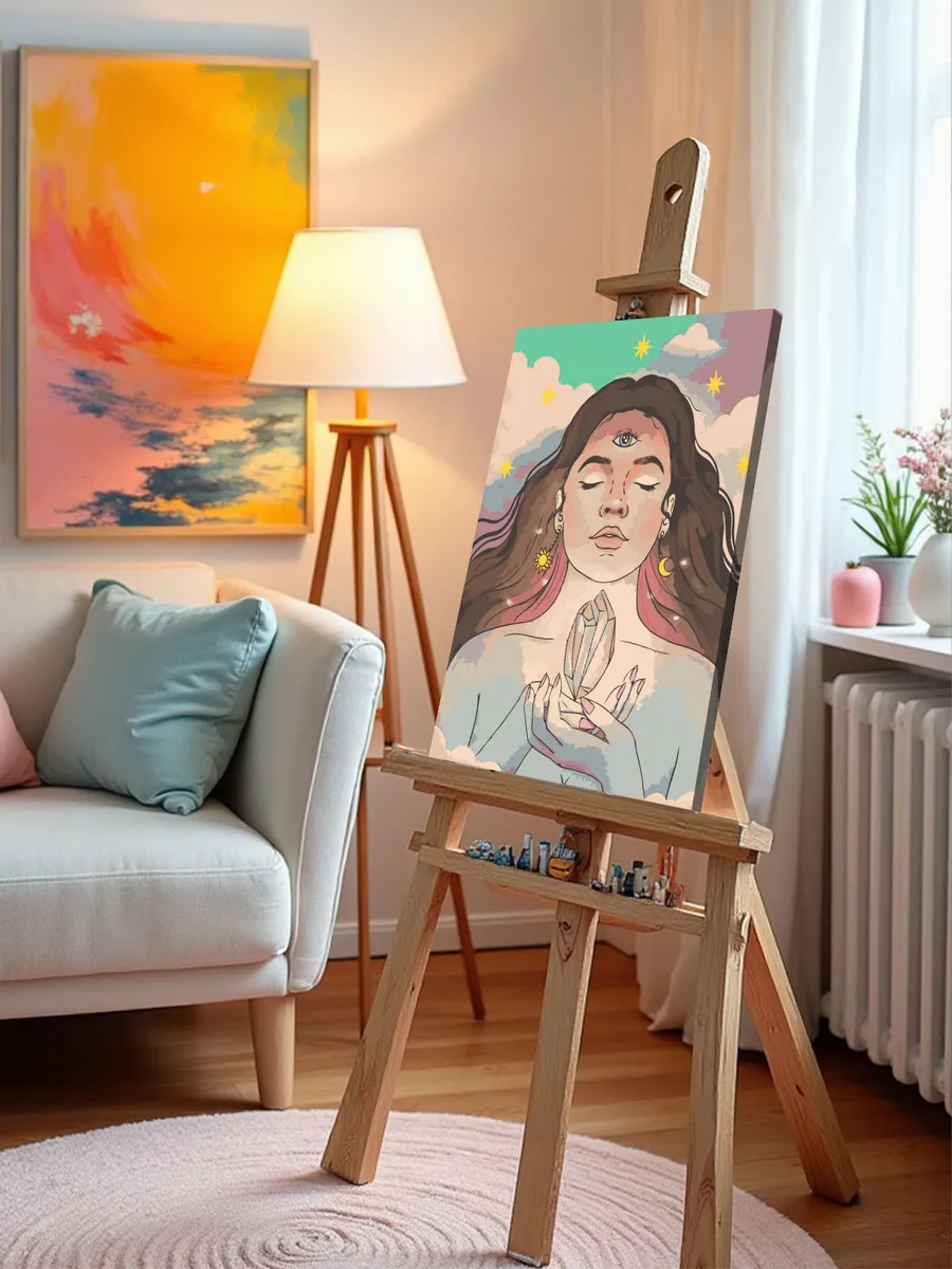 Картина по номерам «Таро, эзотерика: солнце, месяц и звезды» — картинка 9