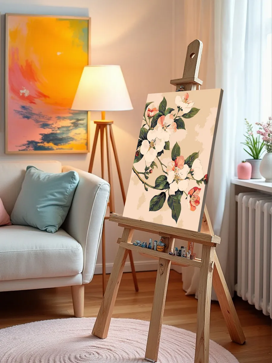 Картина по номерам «Цветы яблони в японском стиле, весна» — картинка 9