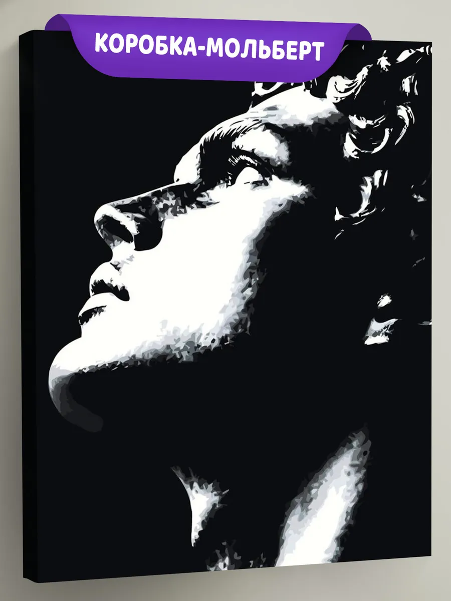 Картина по номерам «Античность: статуя мужчины, чб арт»