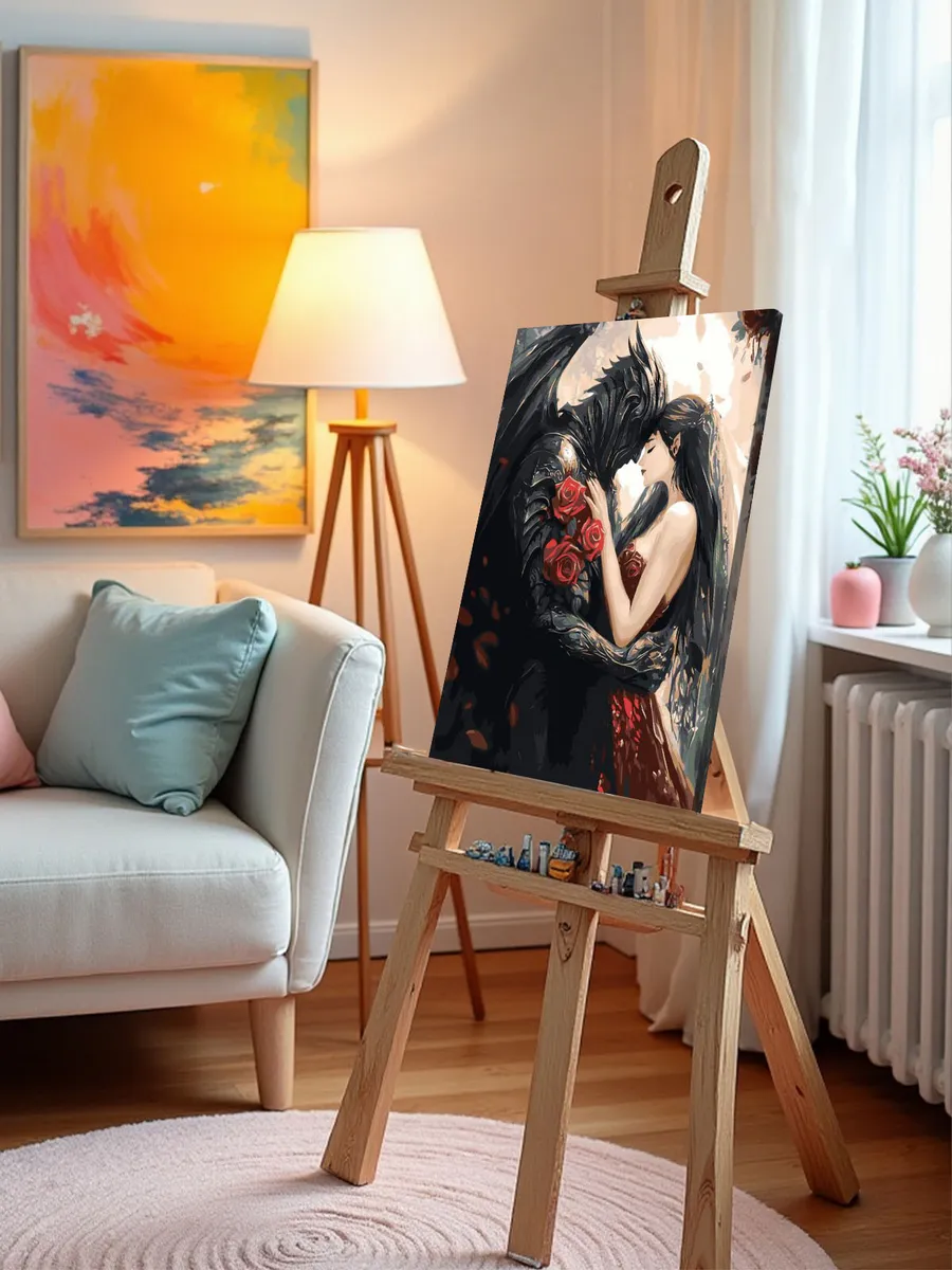 Картина по номерам «Романтика: влюбленная пара, рыцарь, розы» — картинка 9