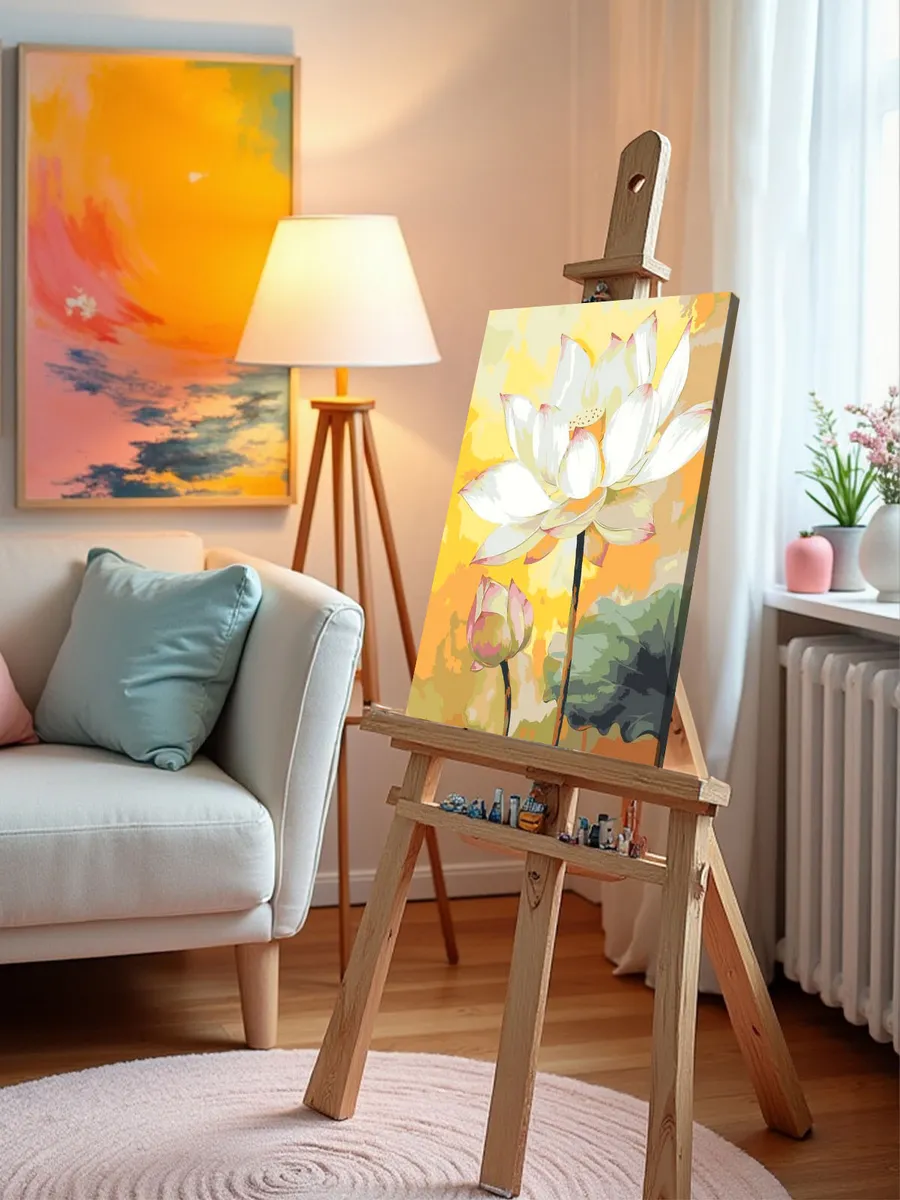 Картина по номерам «Цветы: нежные лотосы, буддизм арт» — картинка 9