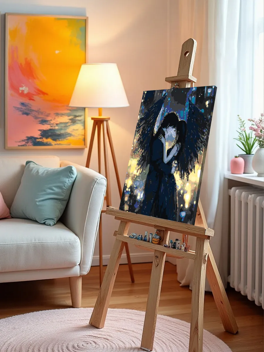 Картина по номерам «Романтика аниме, влюбленные ангелы» — картинка 9