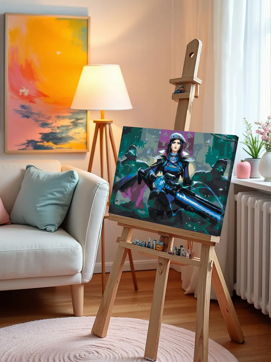 Картина по номерам «Аркейн Лига Легенд лол: Кейтлин арт» — картинка 9