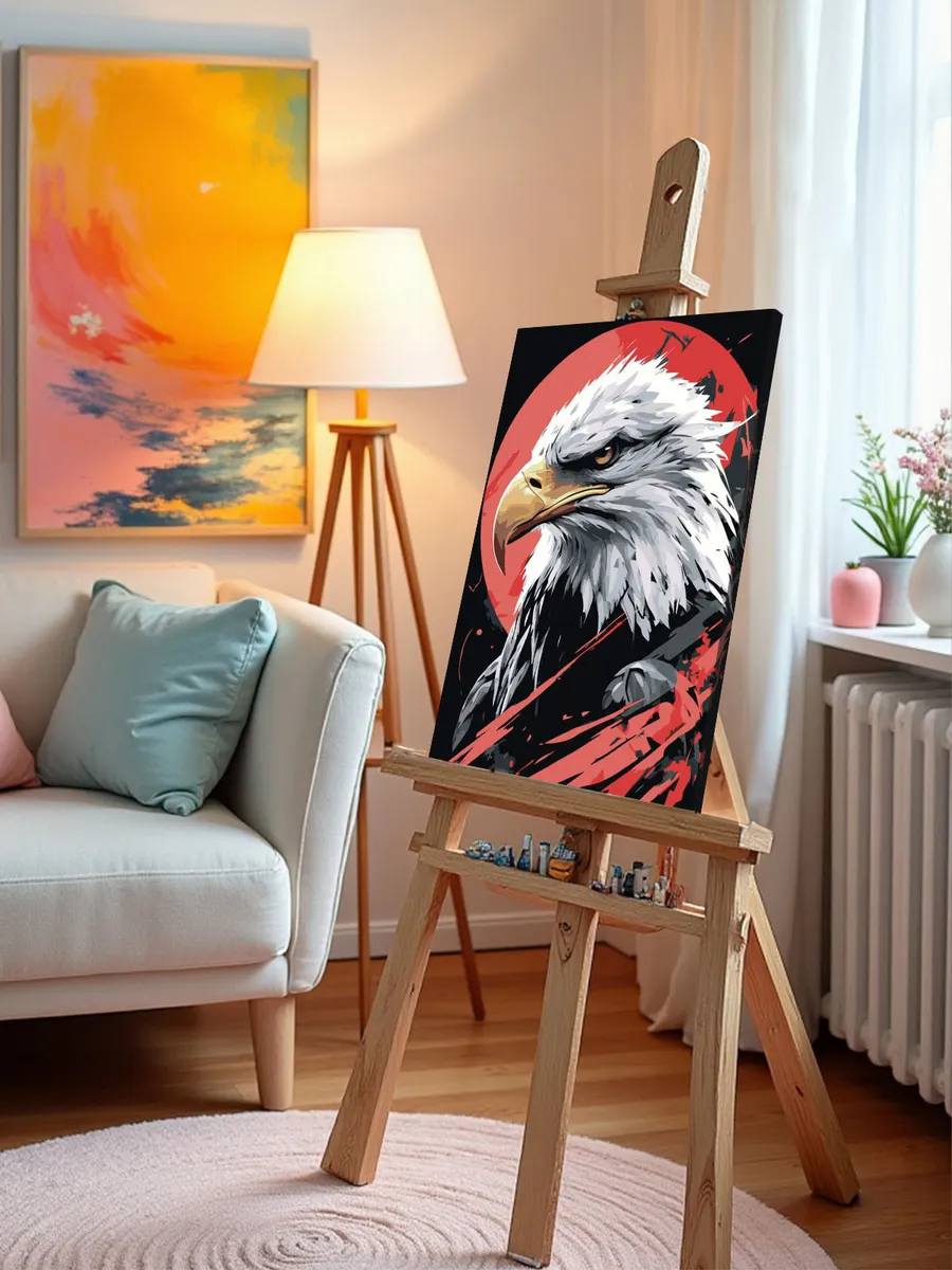 Картина по номерам «Животные: птица белоголовый орел арт» — картинка 9