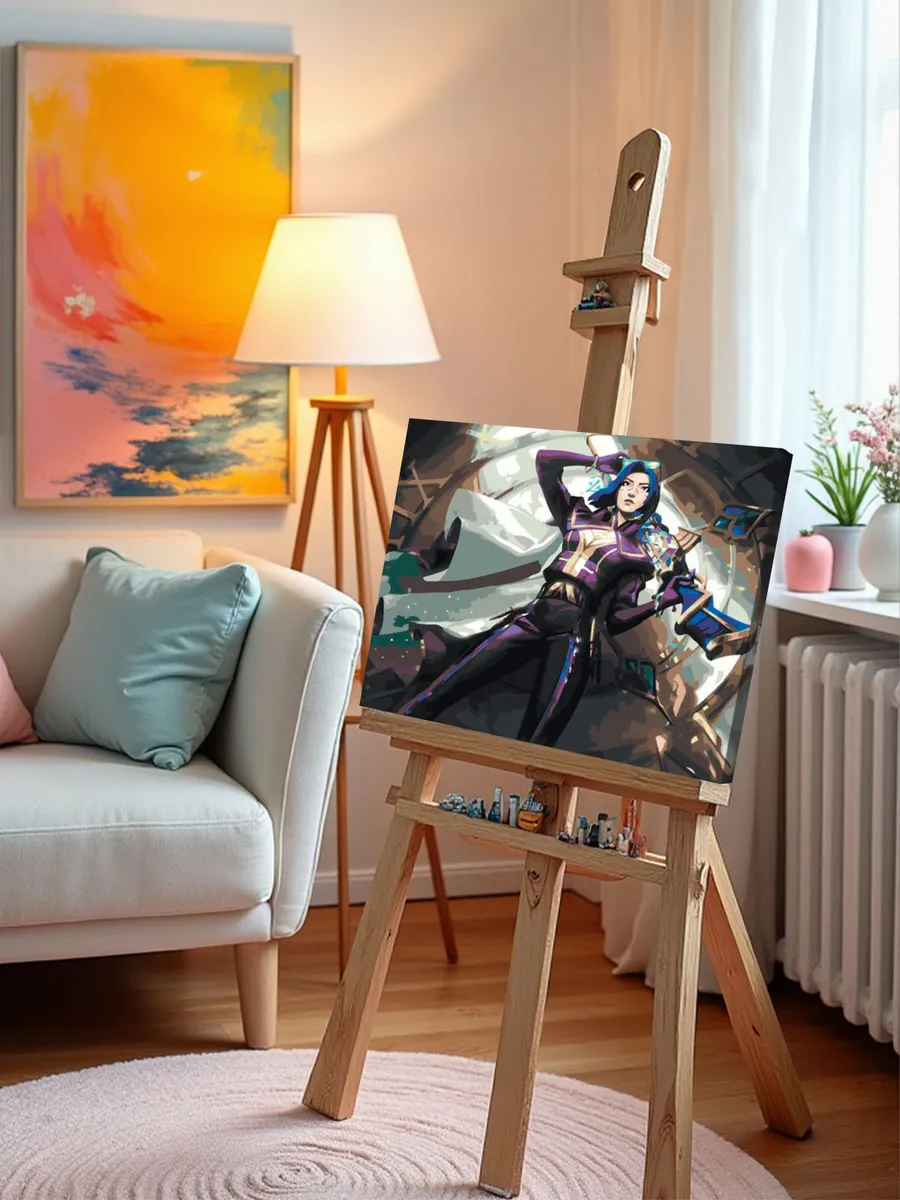 Картина по номерам «Аркейн Лига Легенд лол: Кейтлин арт» — картинка 9