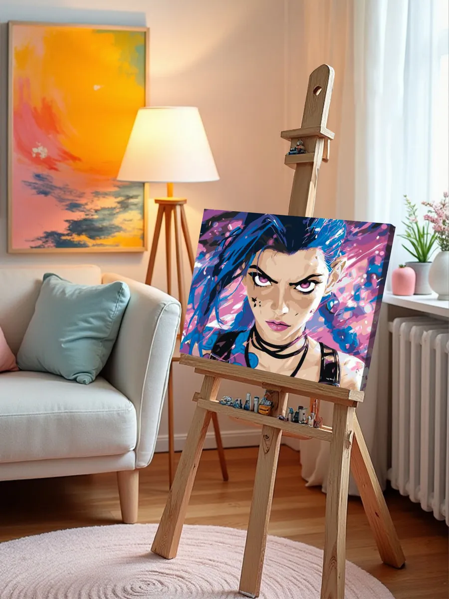 Картина по номерам «Аркейн Лига Легенд лол: Джинкс арт» — картинка 9