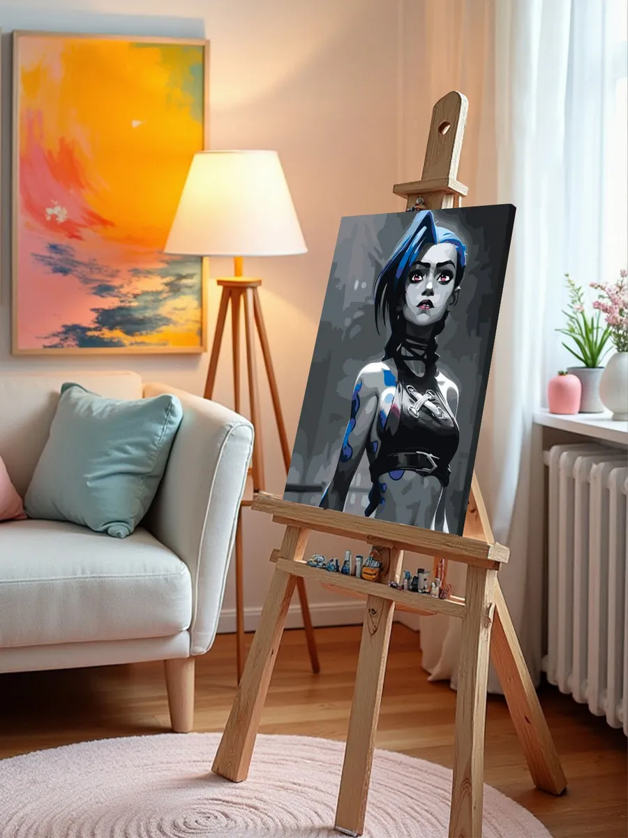 Картина по номерам «Аркейн Лига Легенд лол: Джинкс арт» — картинка 9