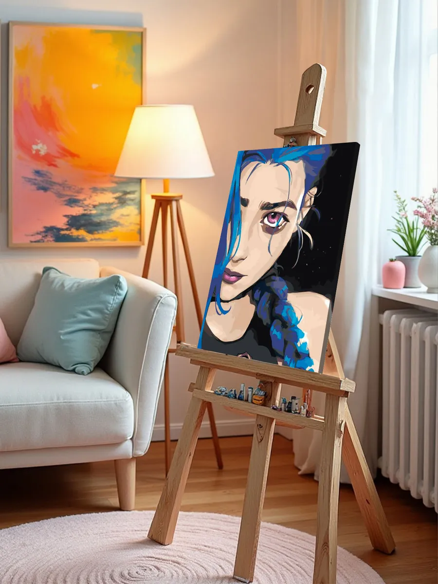 Картина по номерам «Аркейн Лига Легенд лол: Джинкс арт» — картинка 9