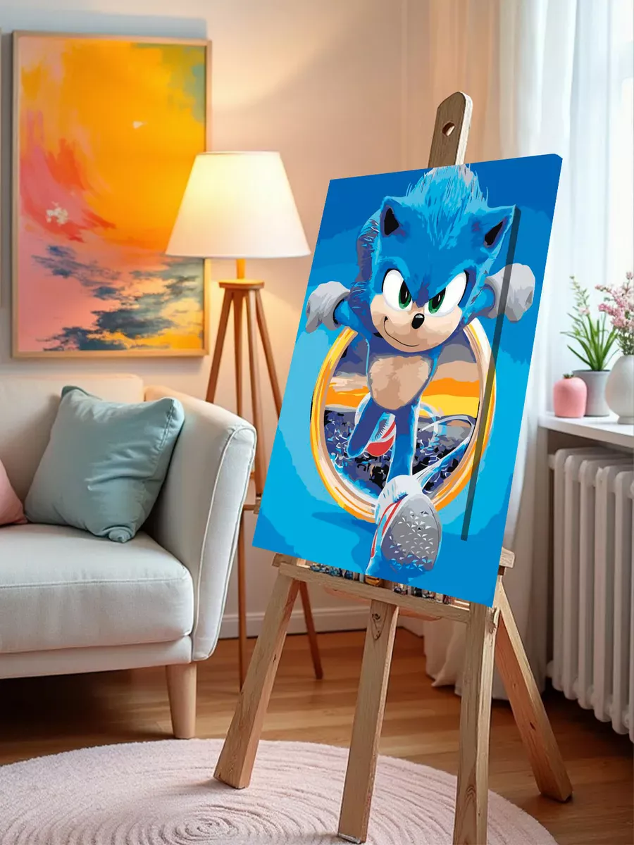 Картина по номерам «Кино Соник Sonic: ёж бежит арт, игра» — картинка 9