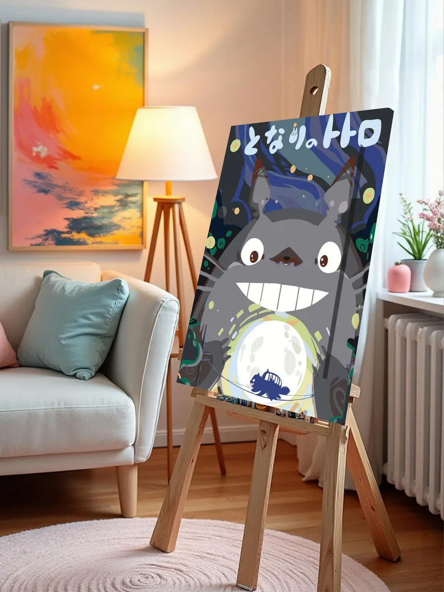 Картина по номерам «Миядзаки аниме: Мой сосед Тоторо арт» — картинка 9