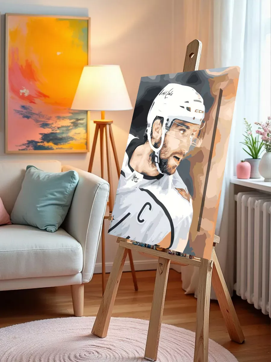 Картина по номерам «Хоккей, спорт: Александр Овечкин портрет» — картинка 9