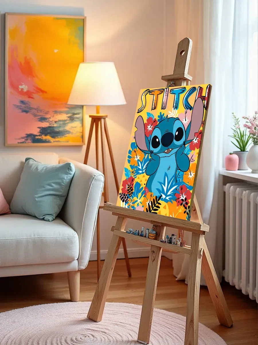 Картина по номерам «Лило и Стич, дисней: в цветах, детская» — картинка 9