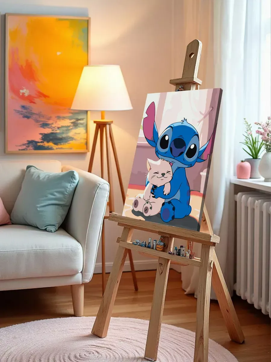 Картина по номерам «Лило и Стич, дисней: с котенком, детская» — картинка 9