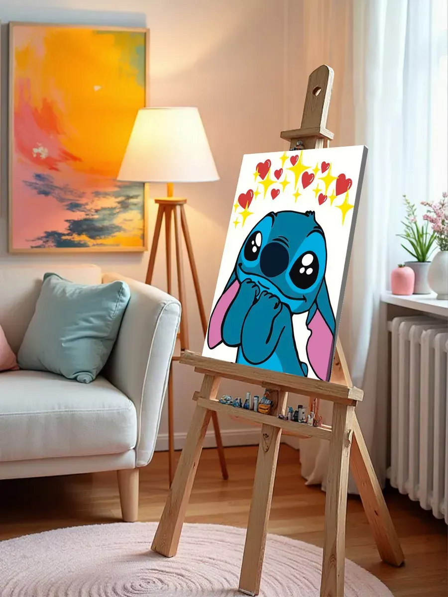 Картина по номерам «Лило и Стич, дисней: сердечки, детская» — картинка 9
