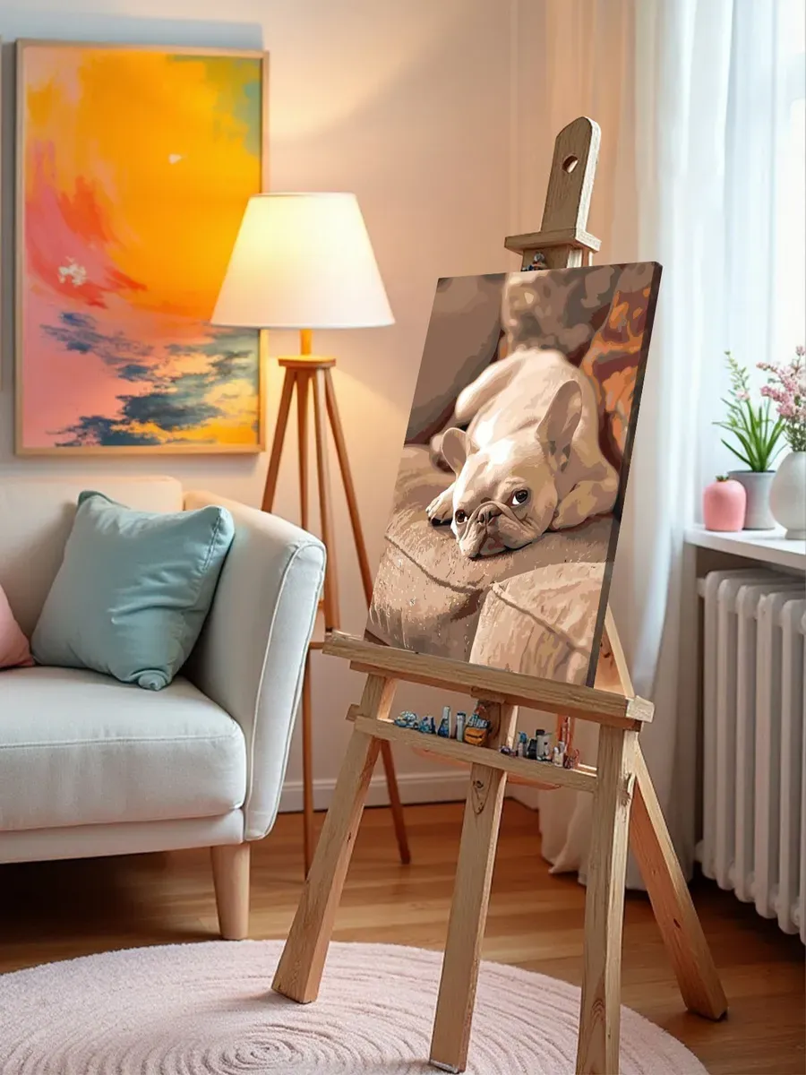 Картина по номерам Собака милый французский бульдог — картинка 9