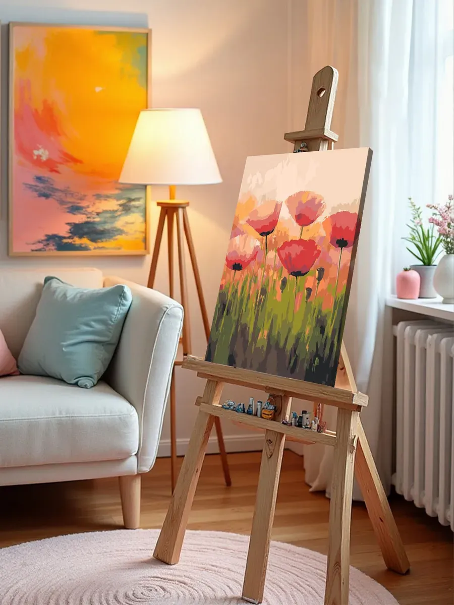 Картина по номерам Цветы яркие красные маки арт — картинка 10