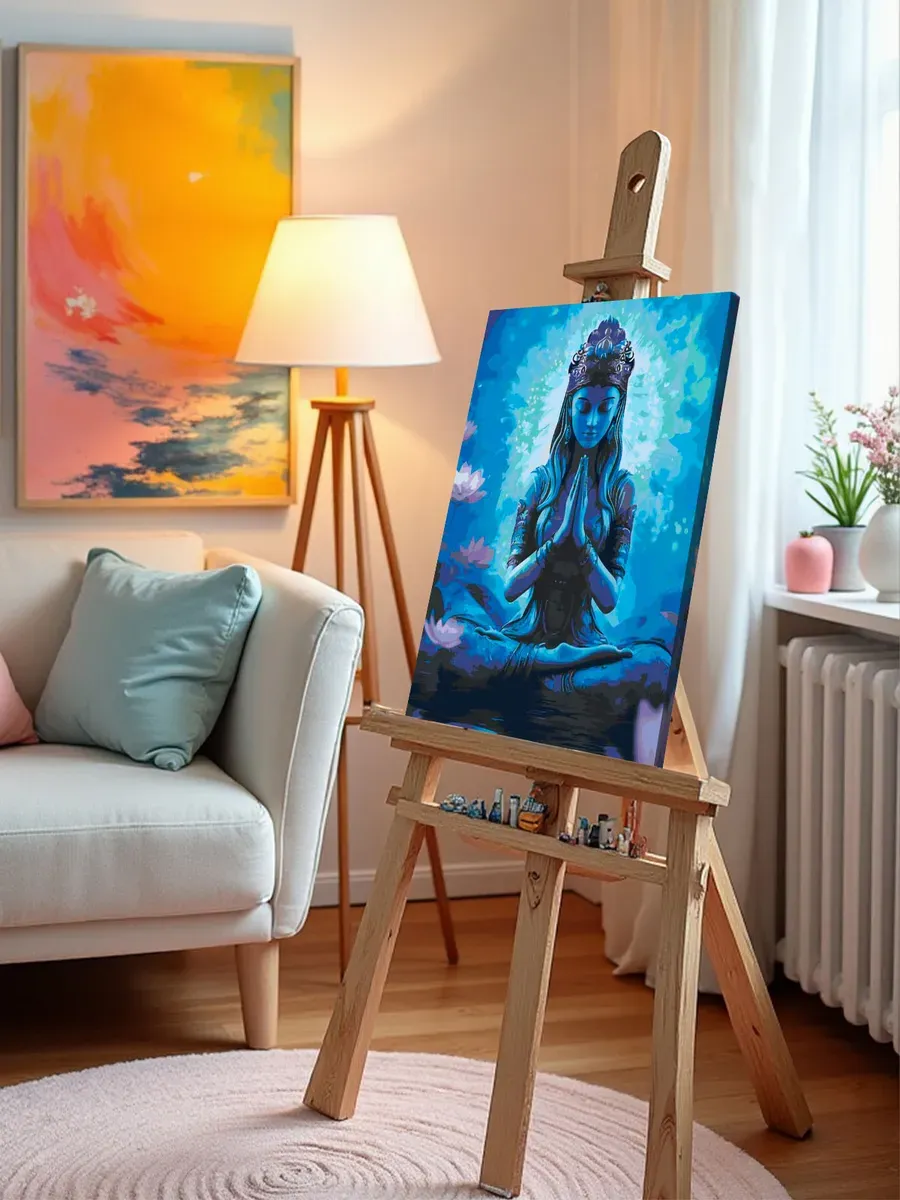 Картина по номерам Чакры йога индуизм молитва и лотосы — картинка 9