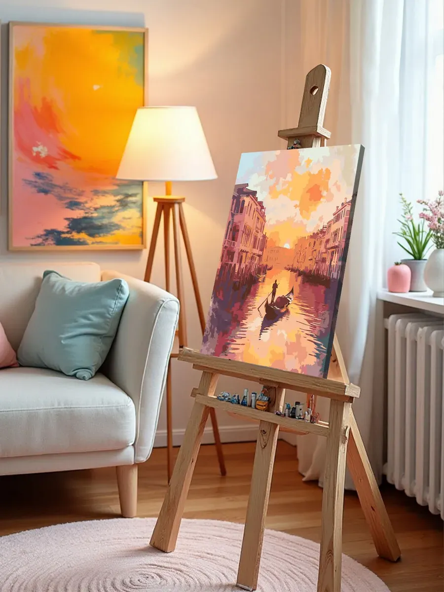 Картина по номерам Пейзаж Венеция Италия лодка на закате — картинка 10